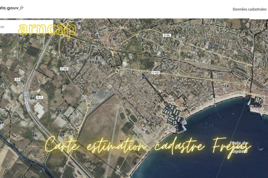 Carte estimation cadastre Fréjus et Saint Raphaël