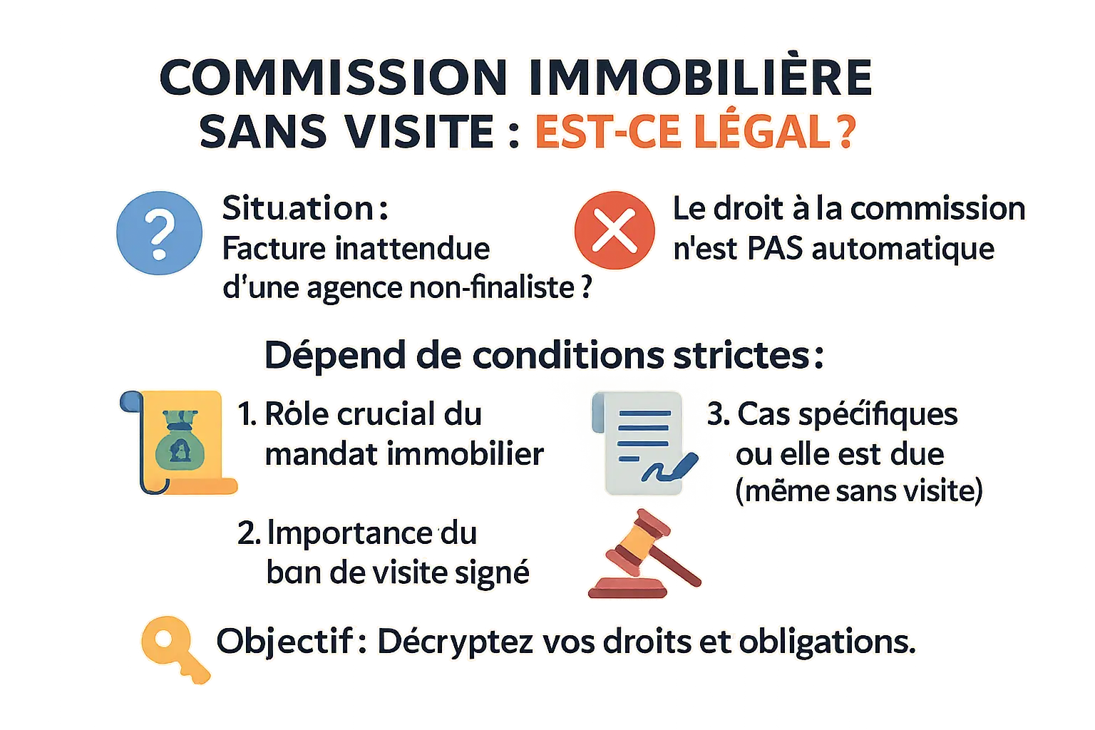 Illustration d'un agent immobilier discutant de commissions avec des clients