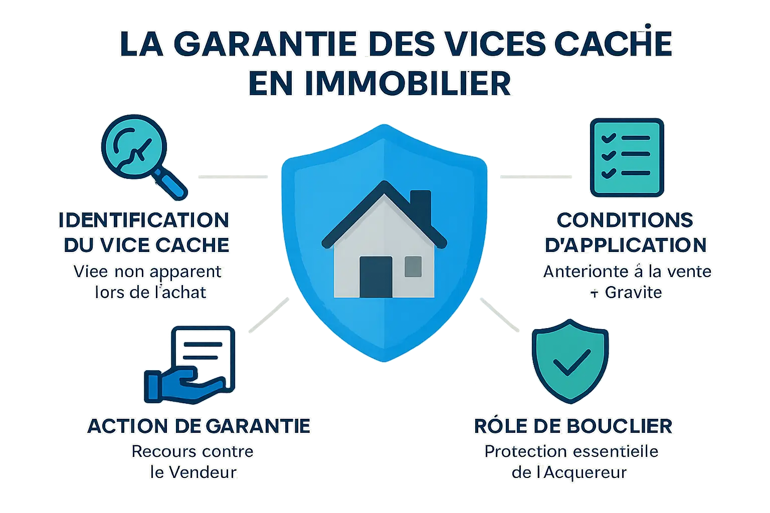 Schéma explicatif des vices cachés en immobilier