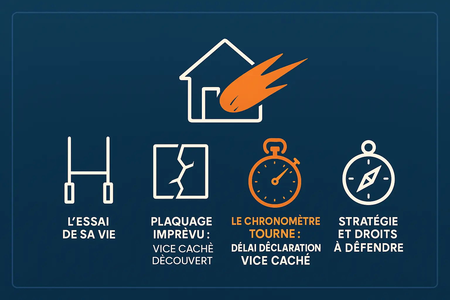 Chronomètre immobilier avec une maison fissurée