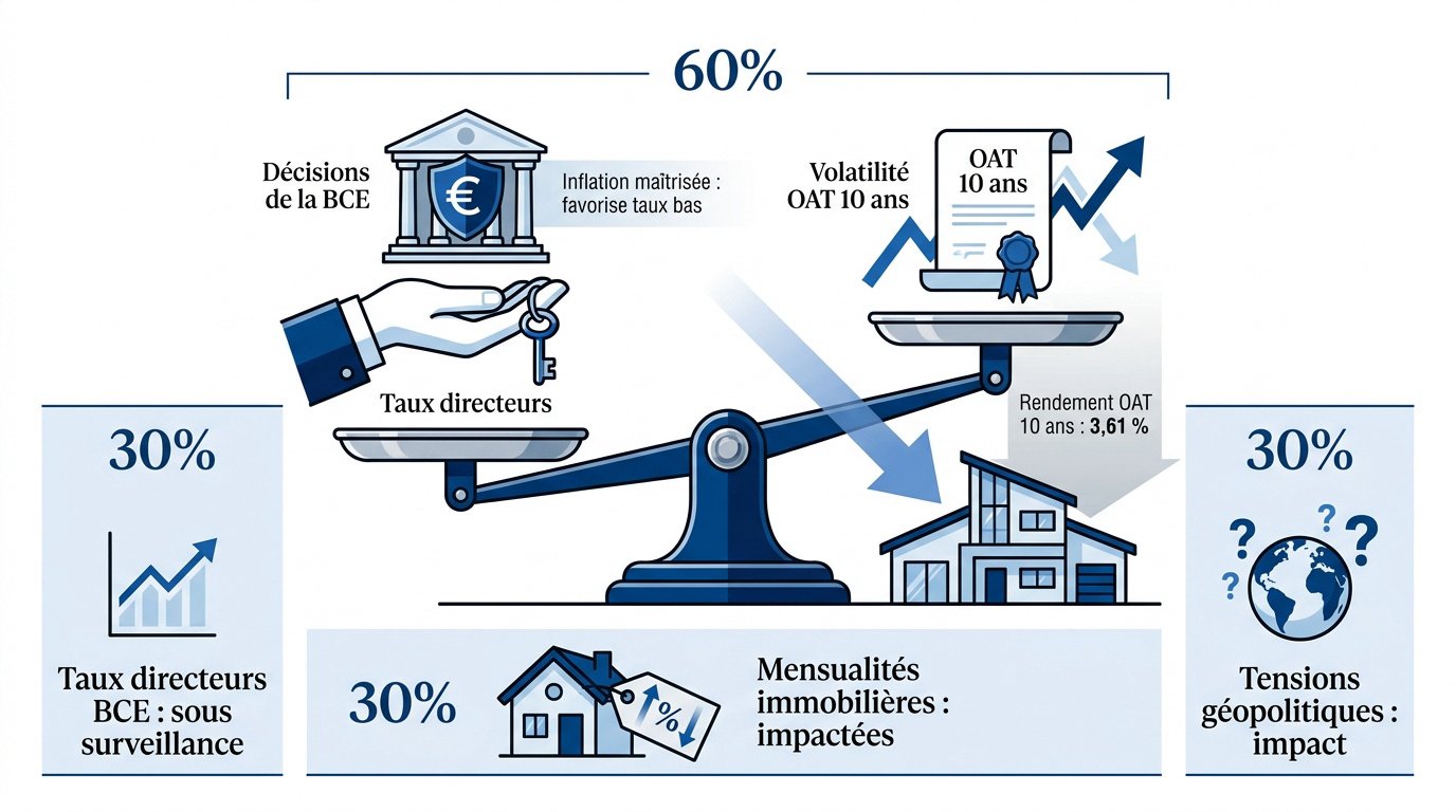 Impact de la BCE et de l'OAT 10 ans sur les taux de crédit immobilier en juin 2026