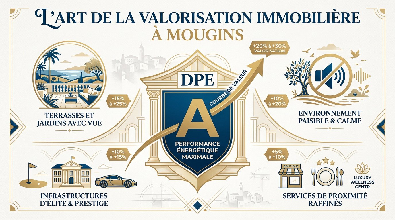 Valorisation immobilière d'un appartement de luxe à Mougins avec vue dégagée