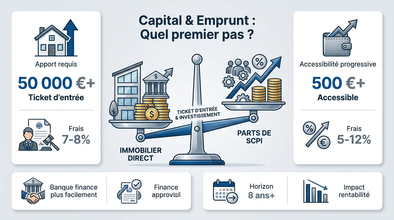 Comparaison investissement immobilier direct versus SCPI pour débuter